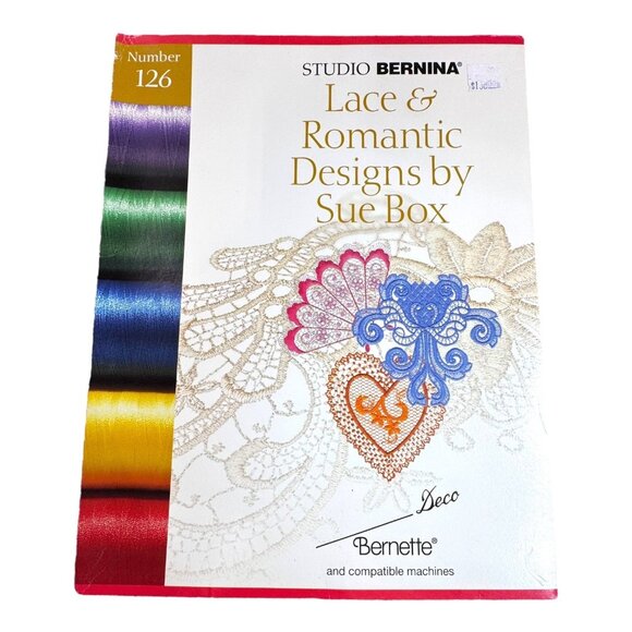 Studio Bernina Lace & Romantic Designs Sue Box No 126 Cross-Stitch Pattern Card - Picture 1 of 12